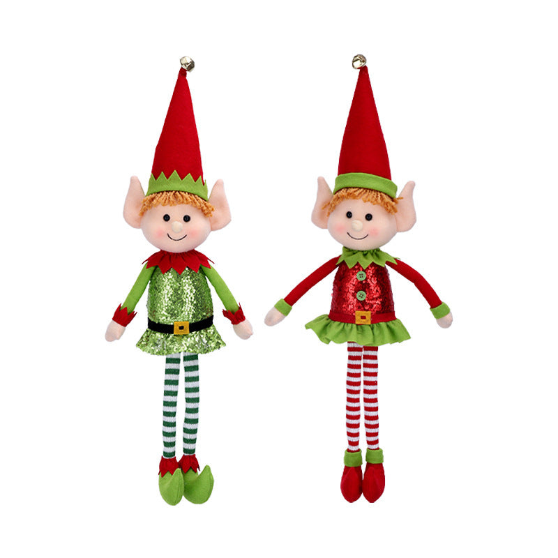 Band-to-Aid Cross-border Hot Selling Christmas Gifts 65CM Long-legged Elf Window Decoration Christmas Home Decorations