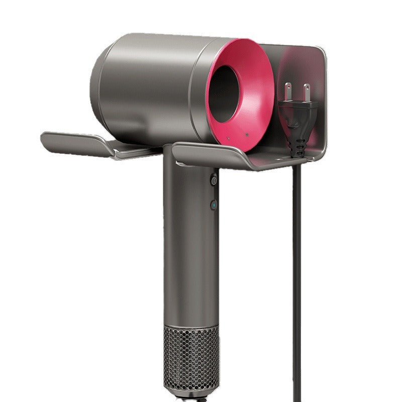 Hair dryer rack free punching bathroom hair dryer hanger bathroom wall-mounted hair dryer bracket storage artifact