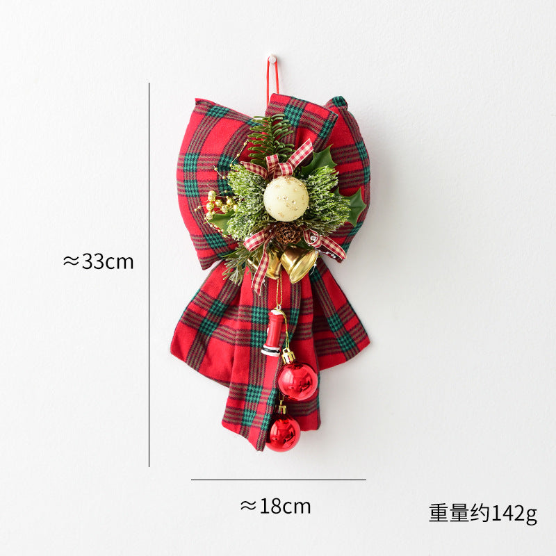 Amazon Cross-border Christmas Korean Large Fleece Finished Product Three-Dimensional Christmas Bow Hotel Christmas Tree Decoration