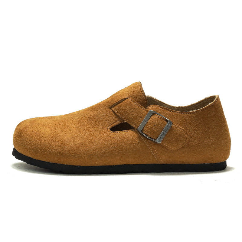 RUIZUSTOCK Autumn and Winter Women's Cork Casual Shoes Men's Unisex Scalp Shoes Single Shoes Scrub