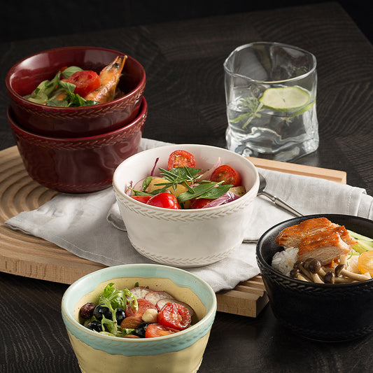 Underglaze color cloud mist rice bowl, Japanese bowl, high-quality bucket hat, ramen bowl, household delicate small bowl, eating bowl, vegetable bowl