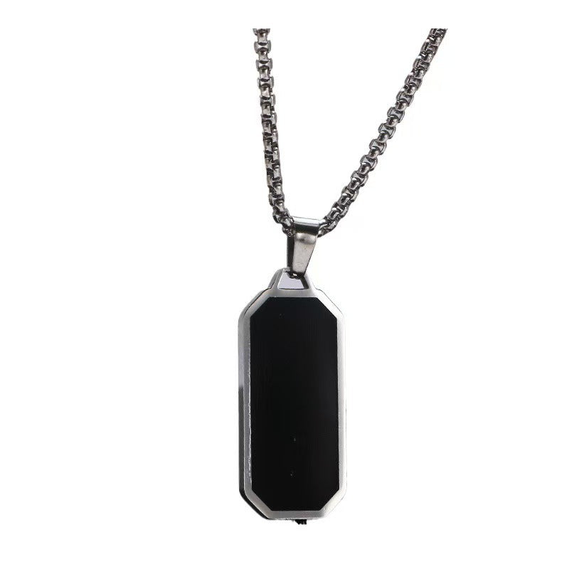 Amazon hot sale new simple black dripping stainless steel necklace male hip hop niche versatile sweater chain wholesale