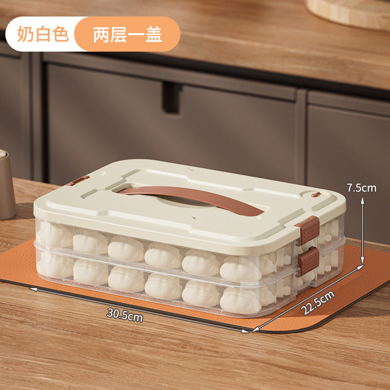 Dumpling storage box, refrigerator food-grade quick-frozen kitchen wontons, dumplings, frozen fresh-keeping organizing tray, crisper box