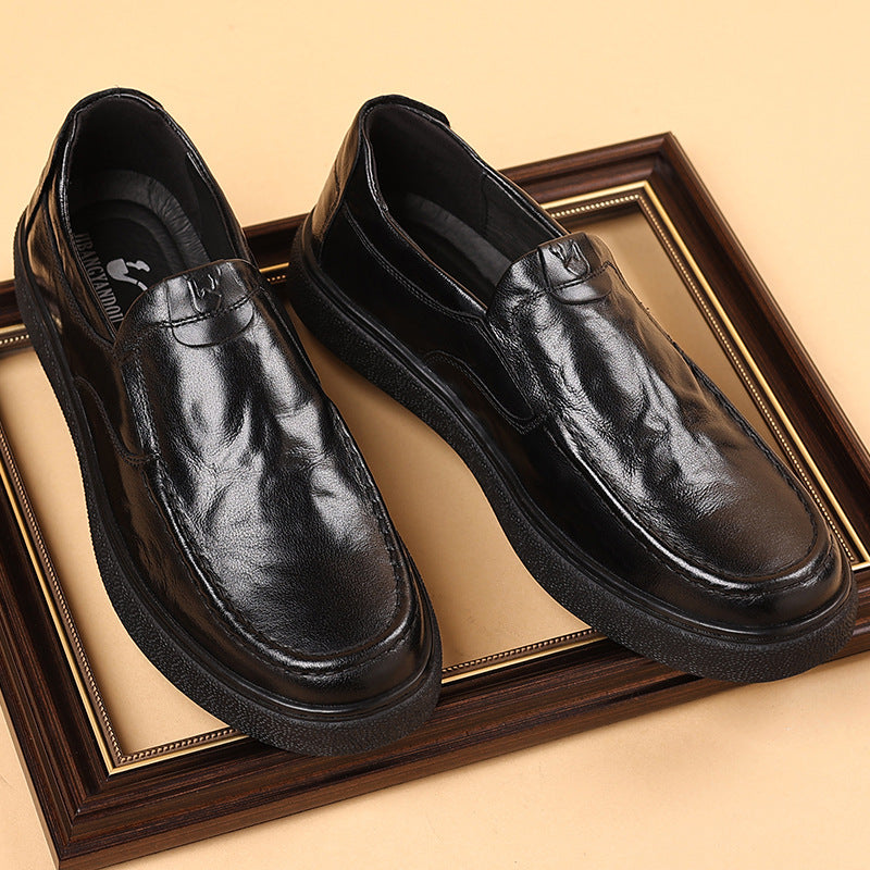 The first layer of pure cowhide inside the leather factory direct sales men's first layer of cowhide soft leather soft sole business casual leather shoes