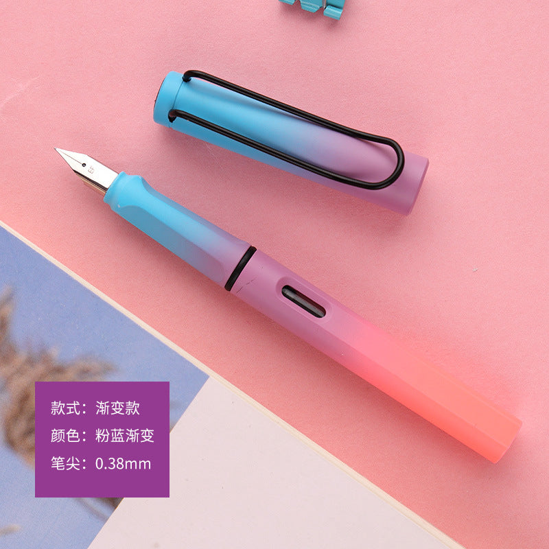 Zhengzi colorful gradient color fountain pen dual-purpose student pen can be exchanged for ink sac color gradient printable LOGO pen