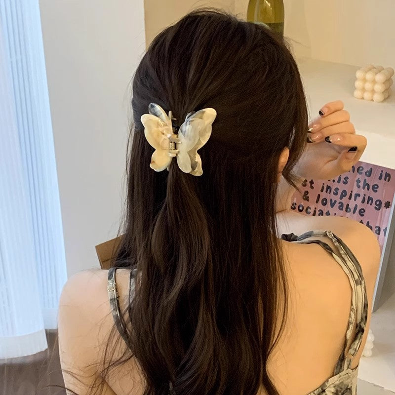 Super fairy three-dimensional butterfly grab clip female 2025 new high-end sense medium hairpin on the back of the head shark clip hair grab hair ornament