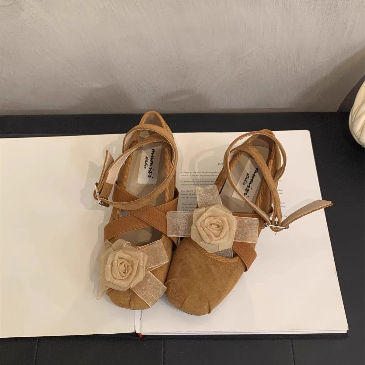 Mary Jane Single Shoes Women's Spring 2025 Ankle Strap Ballet Shoes French Pumps Vintage Flat Shoes