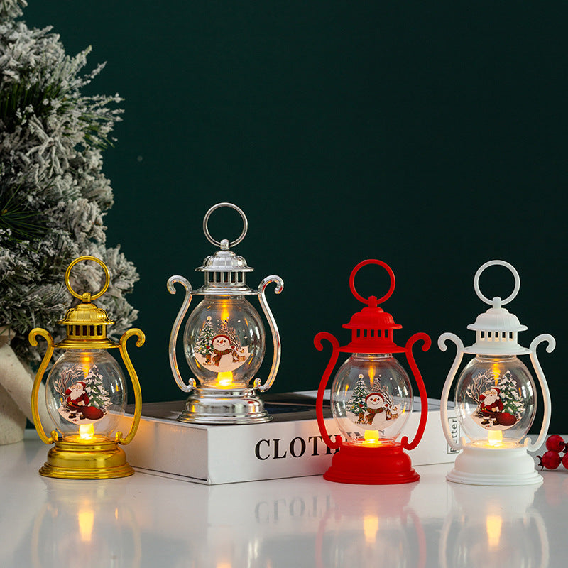 Christmas decorations, luminous children's hand-held creative small oil lamps, desktop ornaments, cross-border new decorations, props, hanging ornaments