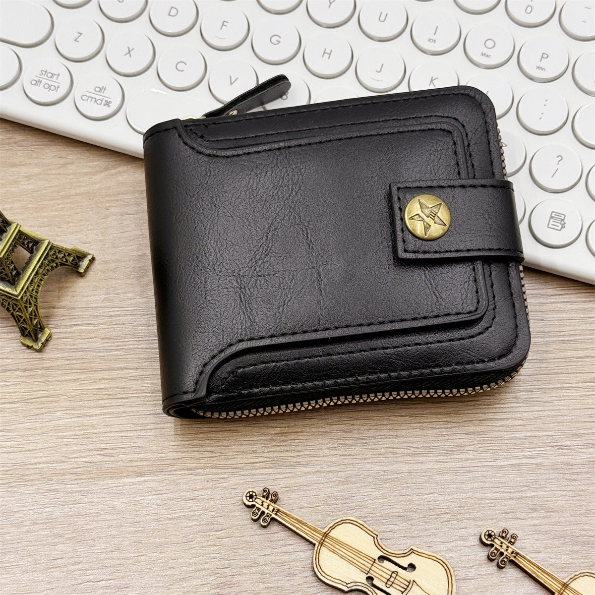 Cross-border hot selling retro men's wallet change storage Amazon explosive spot large capacity short zipper wallet
