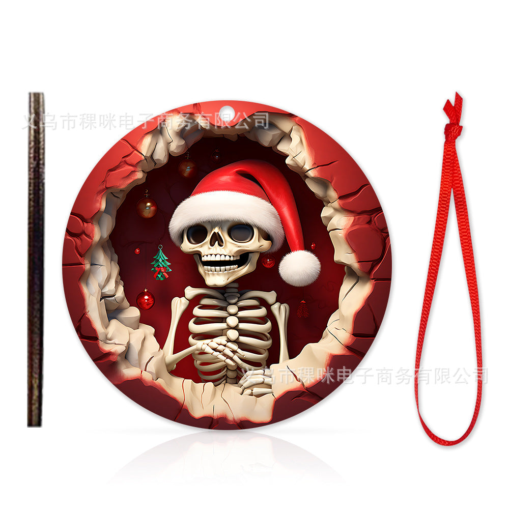 Cross border wooden pendant Christmas decoration Christmas tree hanging holiday craft wooden pendant cartoon gift