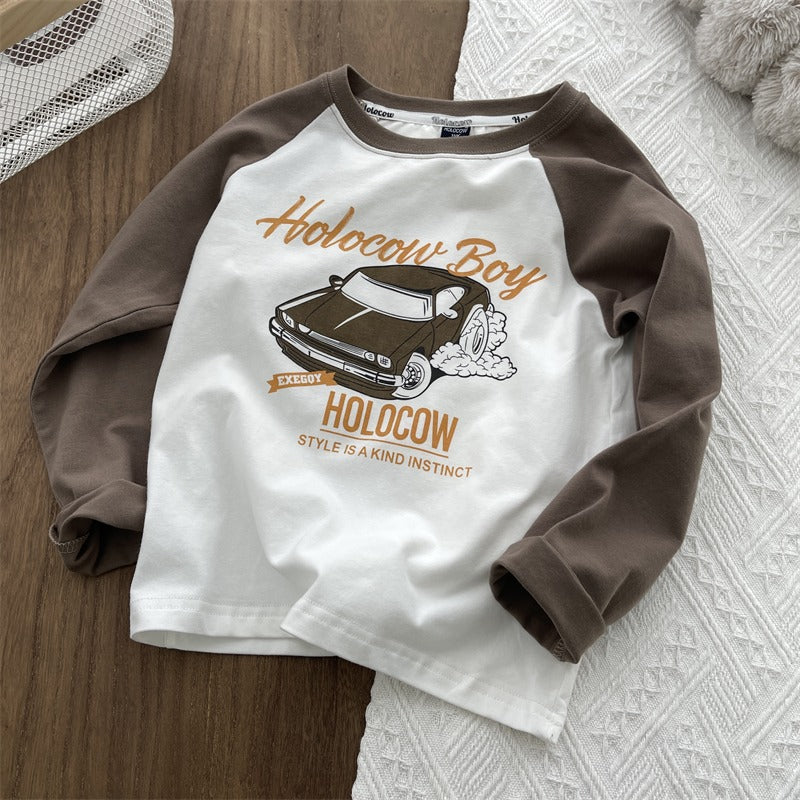 Children's T-shirts, small children's base shirts, boys' long-sleeved shirts, girls' round neck tops, versatile, spring and autumn sweatshirts, tides