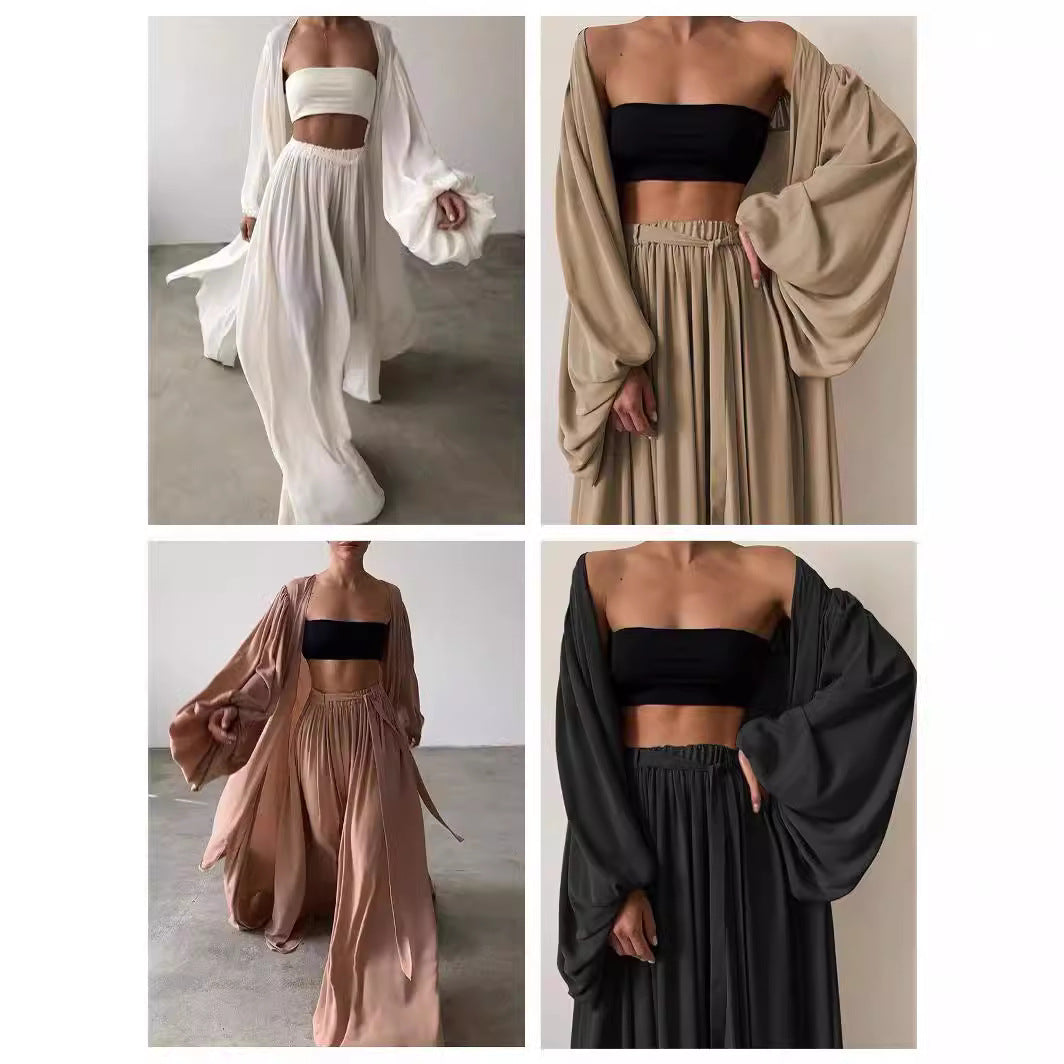 Cross-border Amazon fashion new European and American women's spring and summer sexy jacket 3-piece set