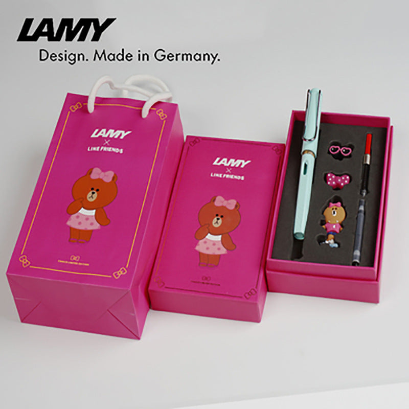 Spot German Lingmei cartoon student practice special fountain pen EF gift box ink sac ink souvenir wholesale on behalf of the wholesale