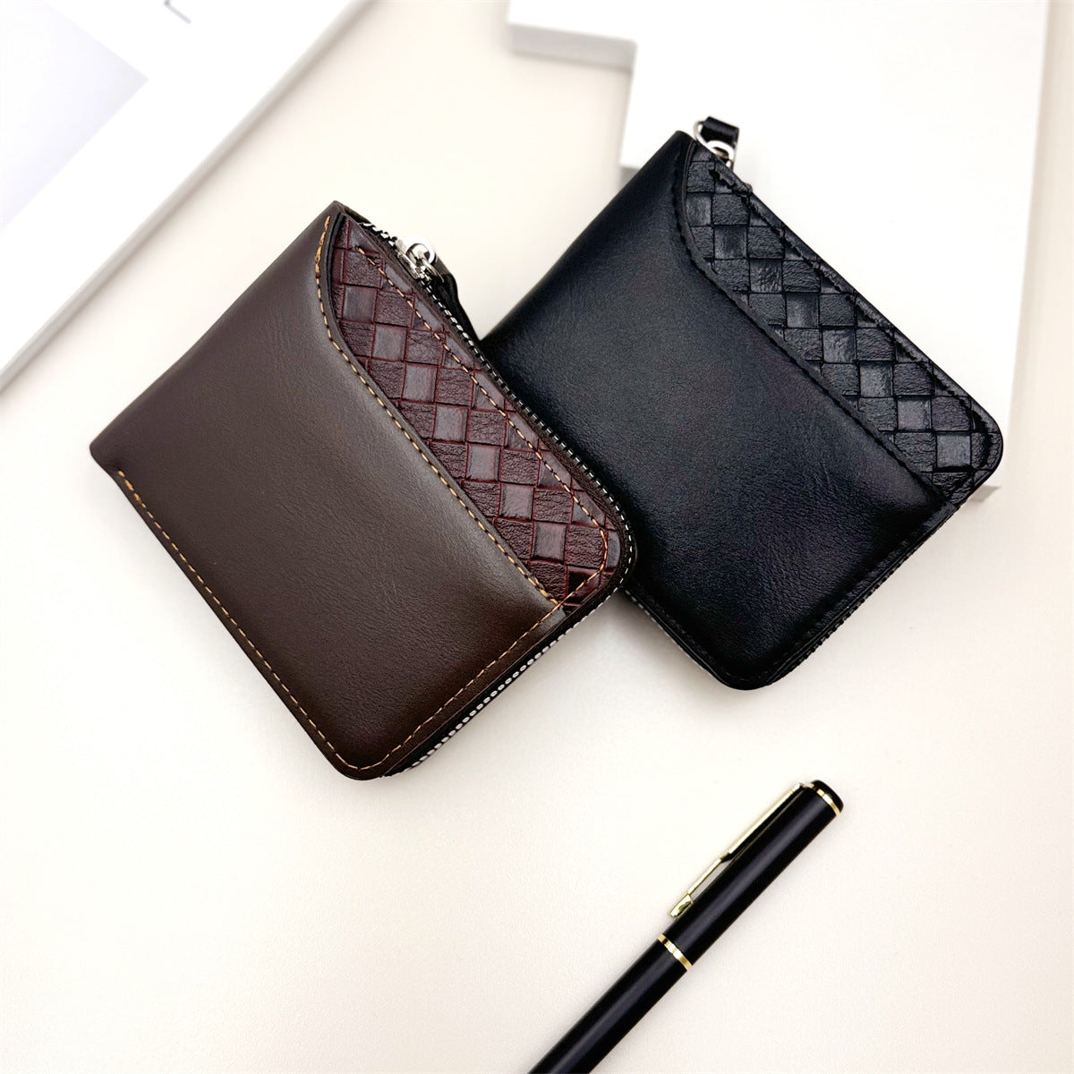 Cross-border European and American explosive products men's ins style zipper wallets short youth trendy bags spot manufacturers