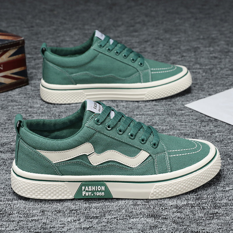 Men's shoes, spring new breathable canvas shoes, trendy and versatile, athleisure low-top shoes, men's king-size cross-border delivery