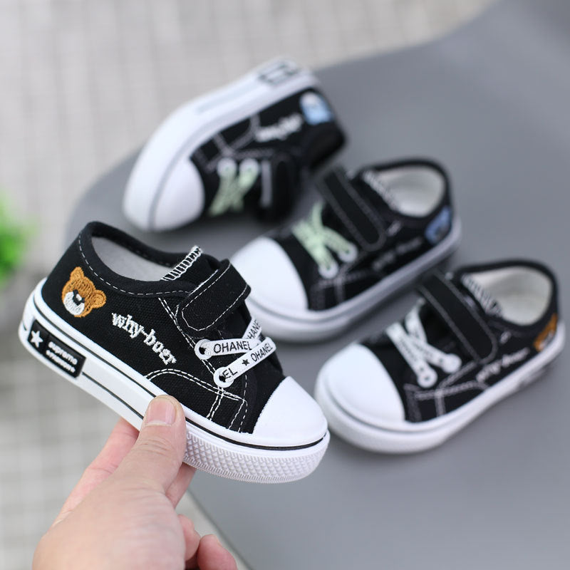 Children's canvas shoes, baby toddler shoes, sneakers, boys' board shoes, soft-soled girls' cloth shoes, 1-3 years old, 2 spring and autumn children