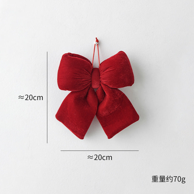 Amazon Cross-border Christmas Korean Large Fleece Finished Product Three-Dimensional Christmas Bow Hotel Christmas Tree Decoration