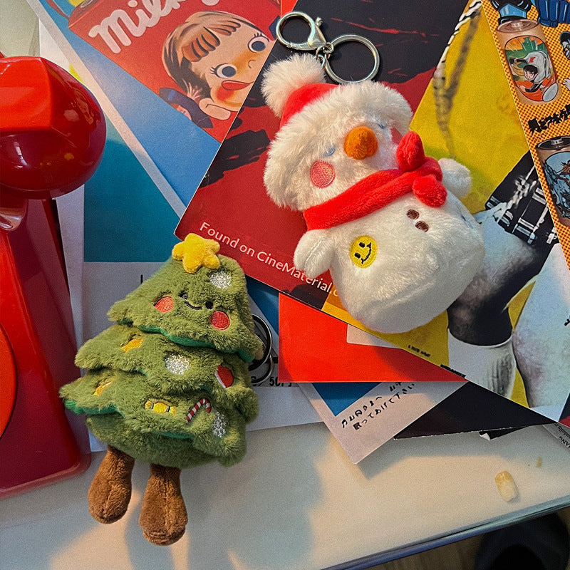 Snowman doll, plush toy, small doll, bag, bag pendant, keychain, female christmas tree, cartoon, cute backpack ornament