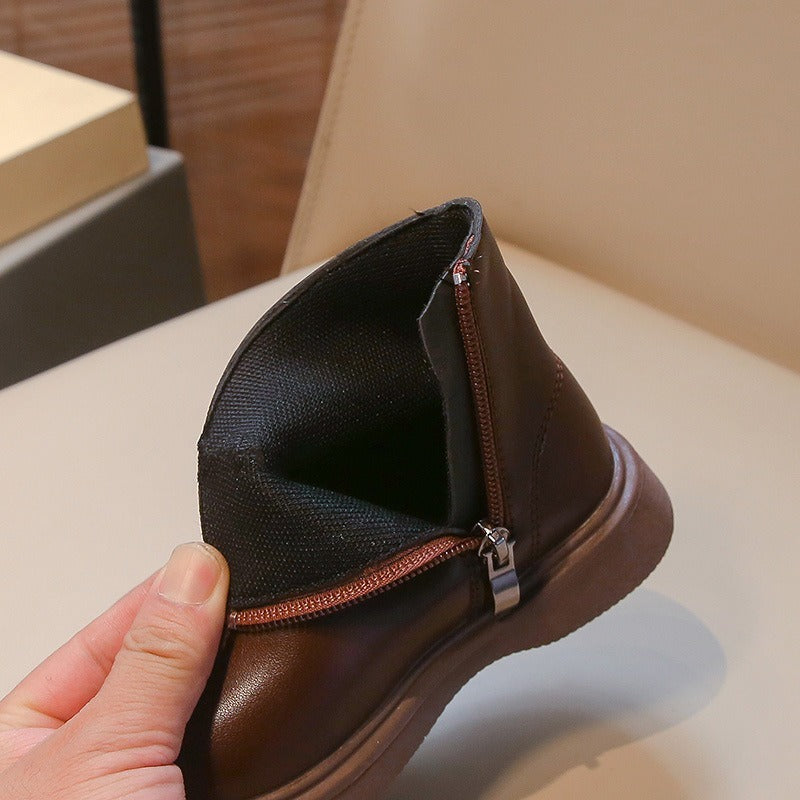 Children's Middle School Martin Boots 2025 Fall/Winter New Little Girls Fashion Retro Princess Baby Soft Sole Girls