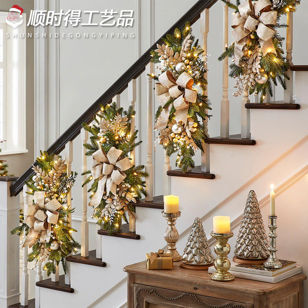 christmas staircase decoration staircase garland ornament christmas nordian home scene decoration christmas amazon new