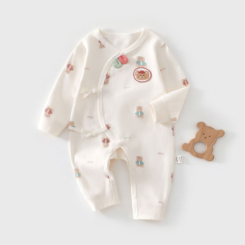 Newborn clothes, newborn spring and autumn butterfly clothes, monk clothes, cotton boneless baby, baby onesies, Hayi