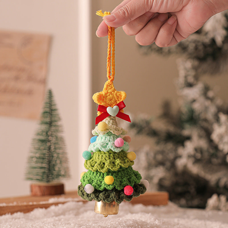 Cross-border plush Christmas pendant, woolen crochet Christmas tree ornament, Christmas decoration car pendant