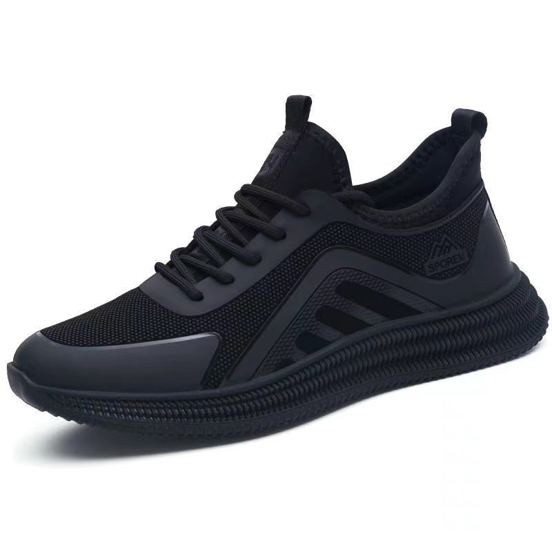Cross-border men's shoes comfortable lace-up casual shoes trend round toe Internet celebrity with the same lightweight and breathable wholesale men's sneakers