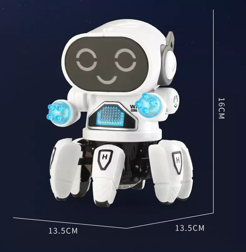 Cross-border new products, electric hexagon, robot, music, lighting, dancing, walking, singing, children's toys, street stalls, wholesale