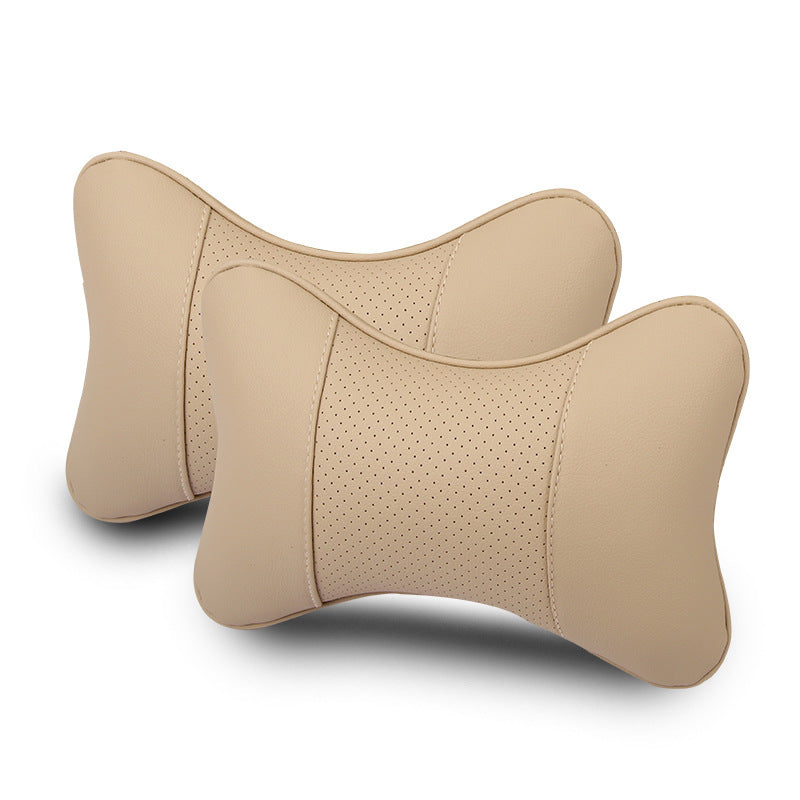 Car neck pillow car interior products a pair of leather car small pillows bone pillows car supplies four seasons