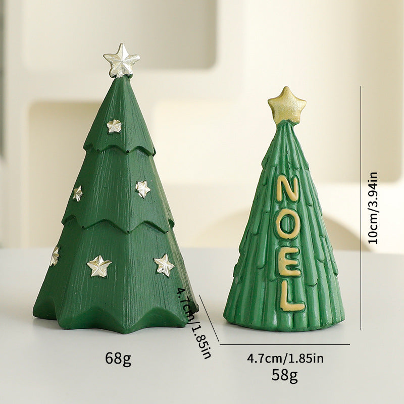 Amazon Christmas Envelope Small Ornaments European Christmas Scene Arrangement Resin Christmas Tree Decorative Ornaments