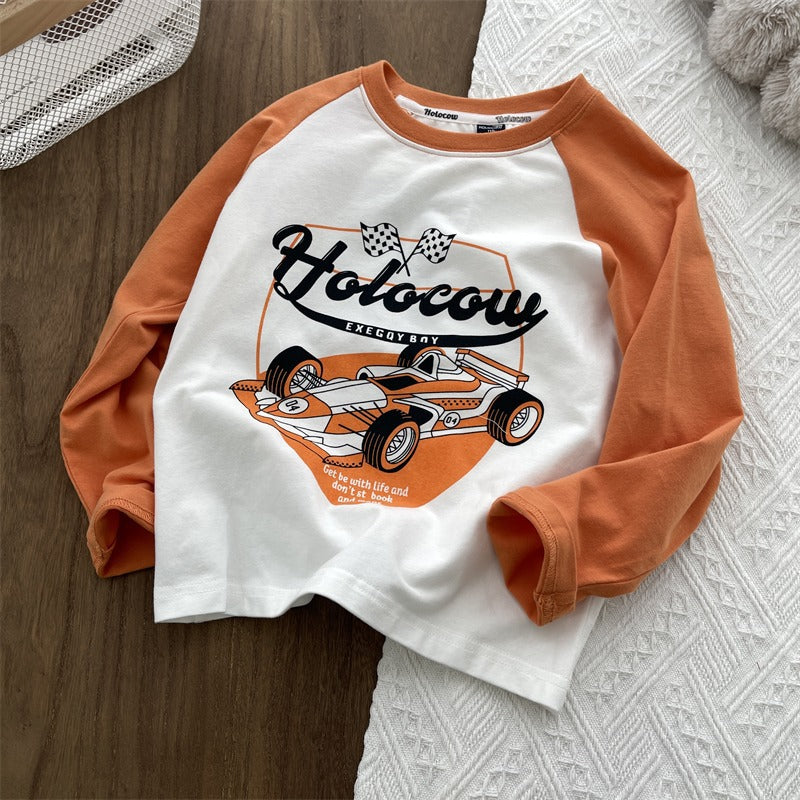 Children's T-shirts, small children's base shirts, boys' long-sleeved shirts, girls' round neck tops, versatile, spring and autumn sweatshirts, tides