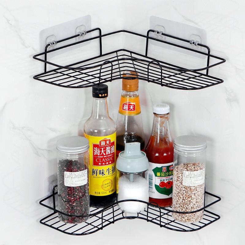 Punch-free bathroom bathroom triangle rack wall-mounted toilet bathroom washstand storage wall supplies