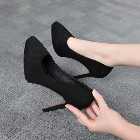608-2 High Heels Women's Platform Thin Heel Pointed Toe Small Suede Women's Shoes Nightclub Sexy Shoes