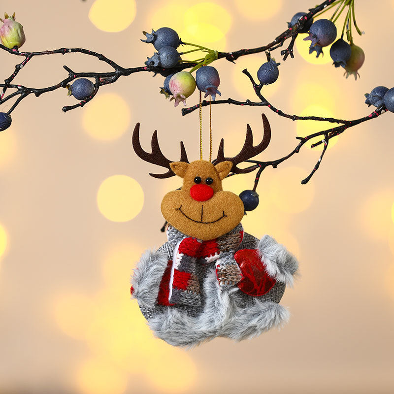 Cross-border new Christmas decoration supplies for the elderly small pendant Christmas tree accessories fabric small ornament gifts