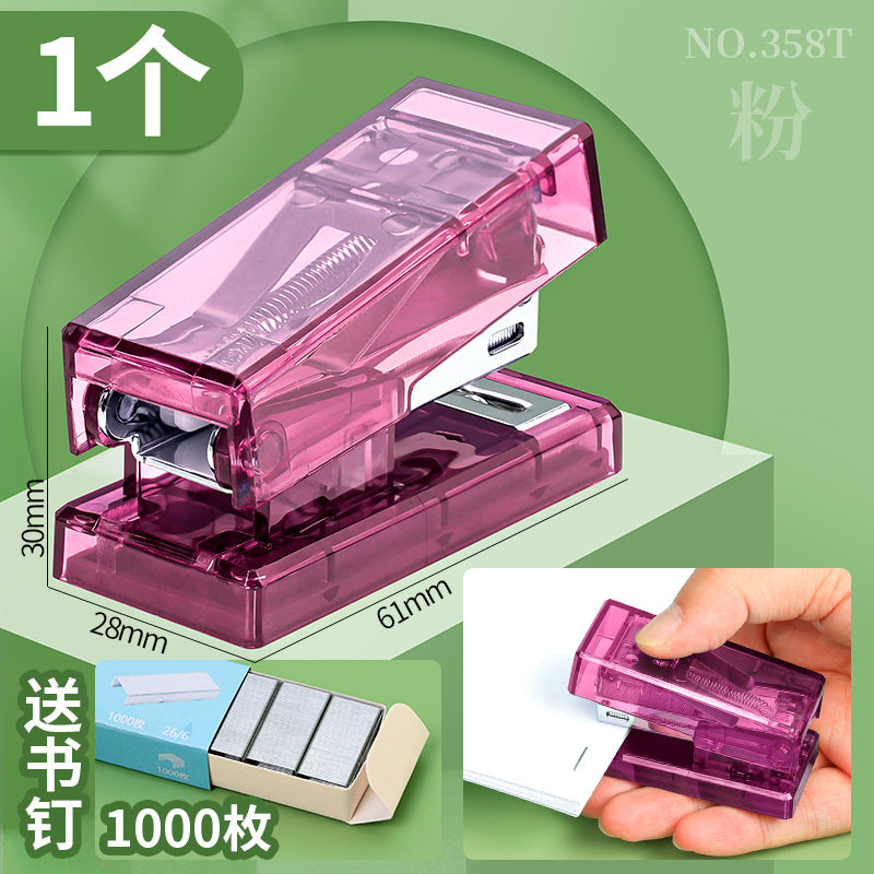 Huajie manufacturers wholesale transparent mini stapler student stapler No. 12 small household multi-function book machine