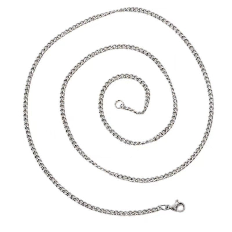 Men's stainless steel jewelry 3mm titanium steel side single chain pendant with chain versatile DIY titanium steel jewelry accessories