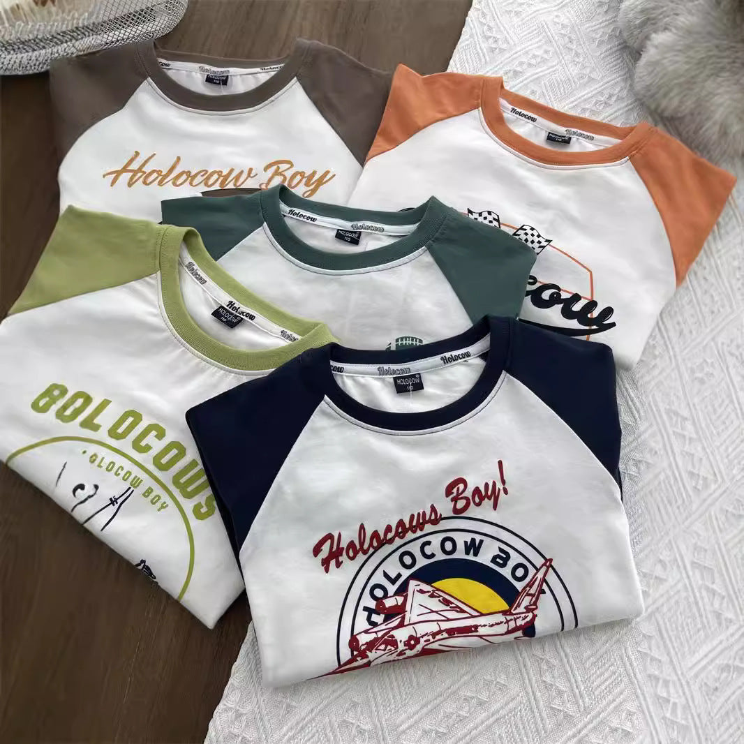 Children's T-shirts, small children's base shirts, boys' long-sleeved shirts, girls' round neck tops, versatile, spring and autumn sweatshirts, tides