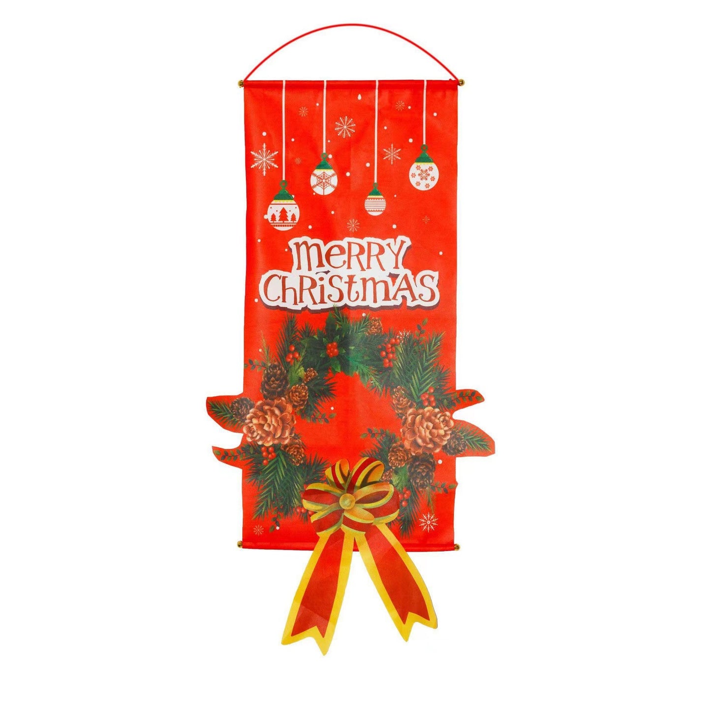 Cross-border classic plaid Christmas flag decoration couplet lantern elf family restaurant KTV shopping mall holiday decoration