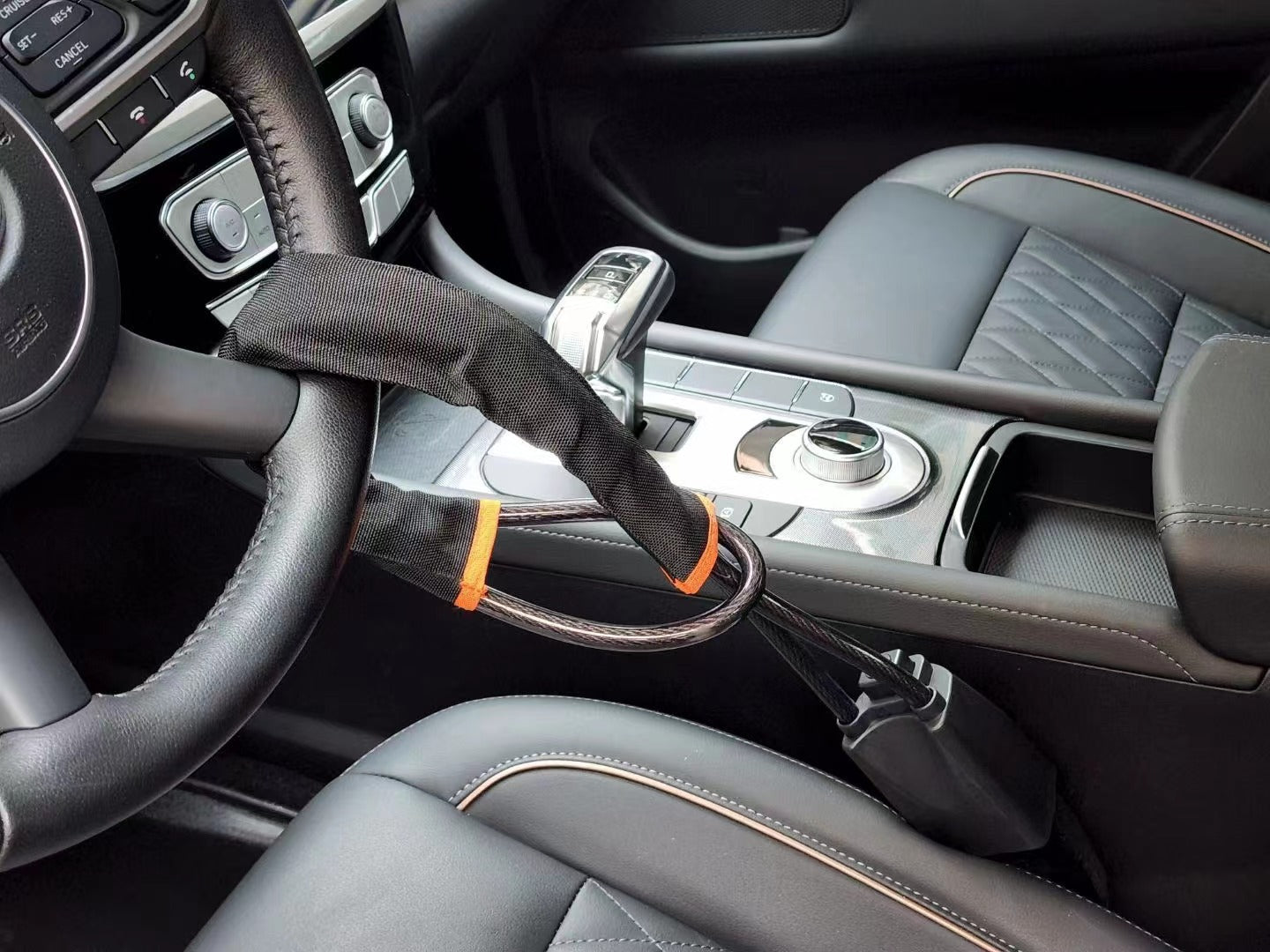 Car Steering Wheel Anti-theft Lock, Car Anti-theft Lock, Seat Belt Buckle Lock, Retractable Steel Cable Lock, Wire Rope Lock