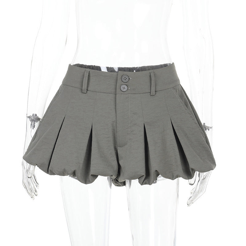 CF25022 low-waisted flower bud ultra short hot girl skirt women's 2025 summer new niche versatile a-line skirt