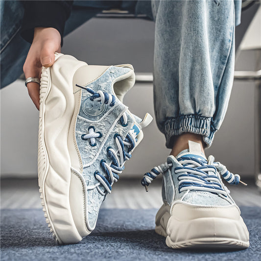 Men's Shoes 2024 Summer New Breathable and Versatile Youth Casual Sports Canvas Shoes Non-slip Platform Daddy Tide Shoes