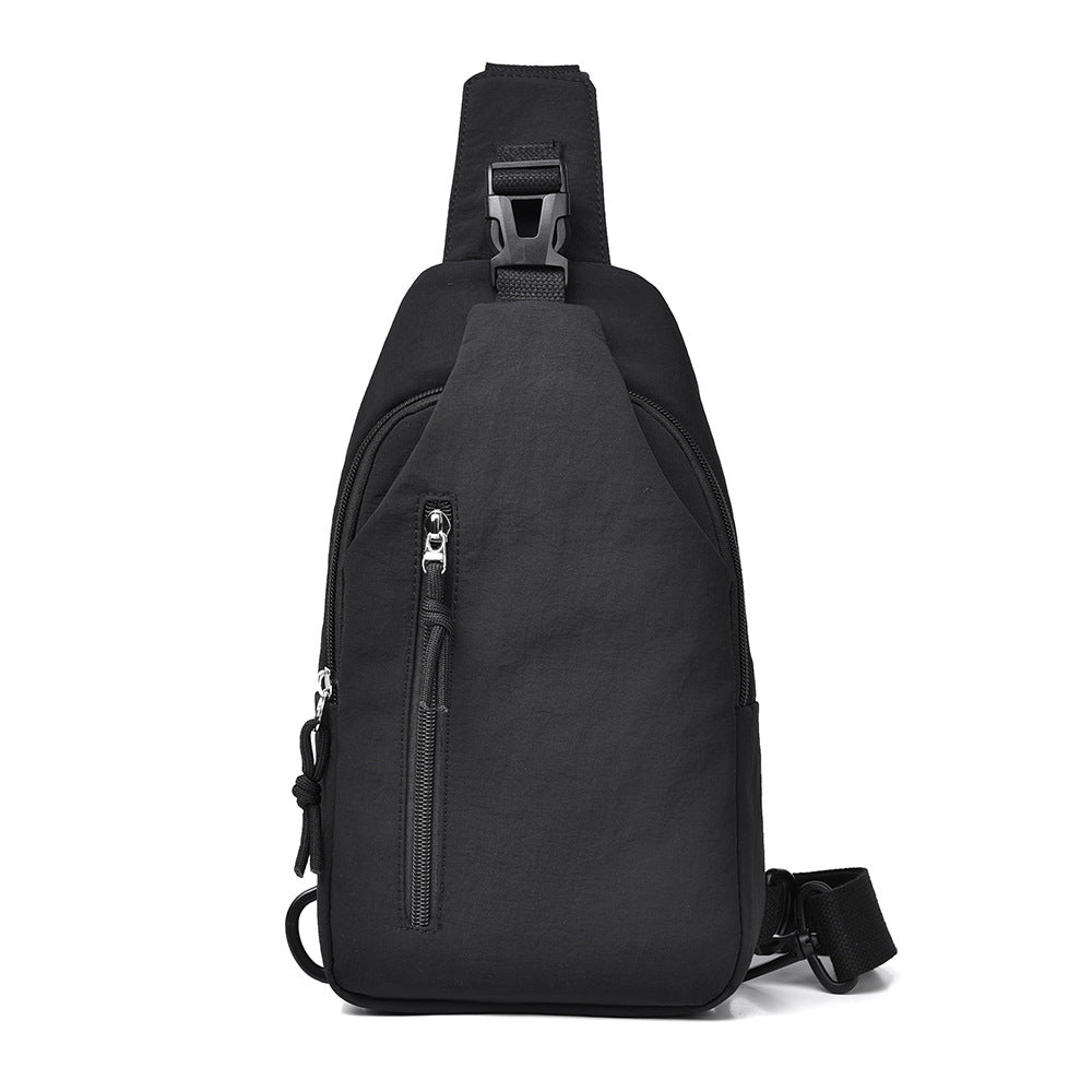 Cross-border new men's chest bag fashion trend solid color shoulder bag portable sports leisure crossbody bag can print logo