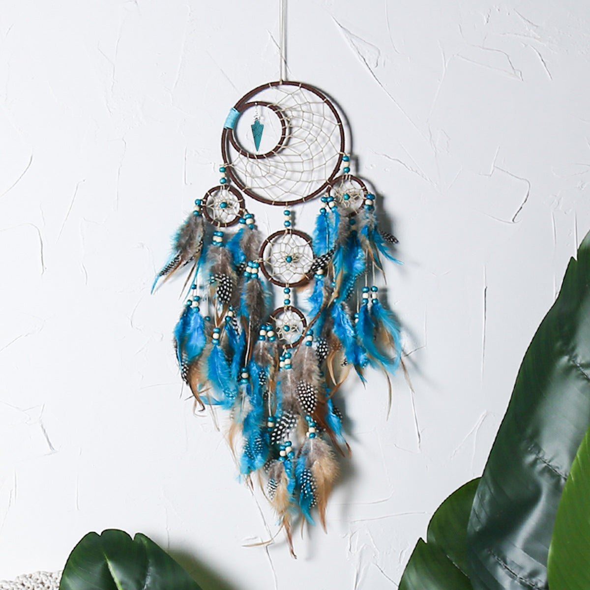 Cross-border dream catcher five-ring dream catcher hanging jewelry home wedding interior decoration wall hanging pendant creative gift