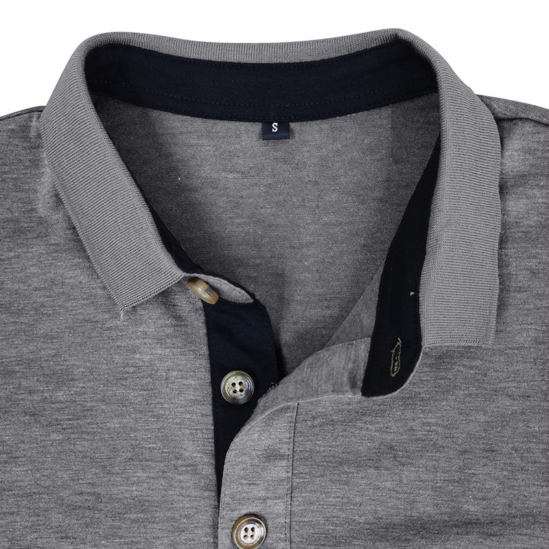 Europe and America men's long sleeve lapel t-shirt foreign trade men's polo shirt cross-border autumn and winter base shirt tops Polos wholesale