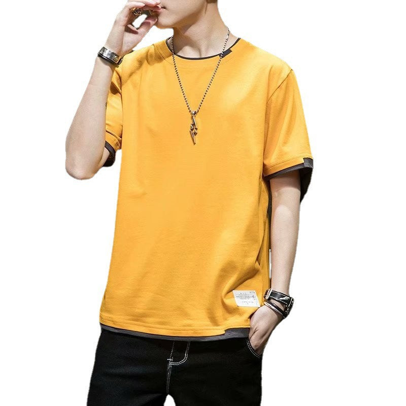Men's short-sleeved t-shirt casual half-sleeved summer youth loose top men's new ins tide brand summer short-sleeved men