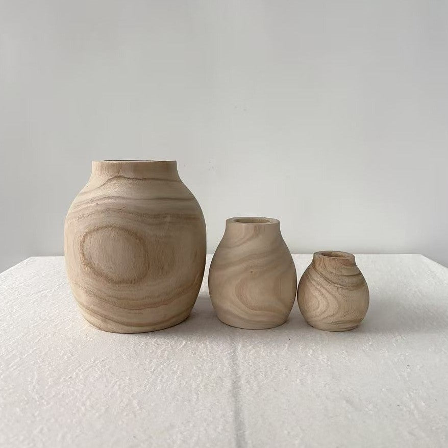 Wooden vase modern simple home flower arrangement creative ornament home accessories vase wood crafts supply