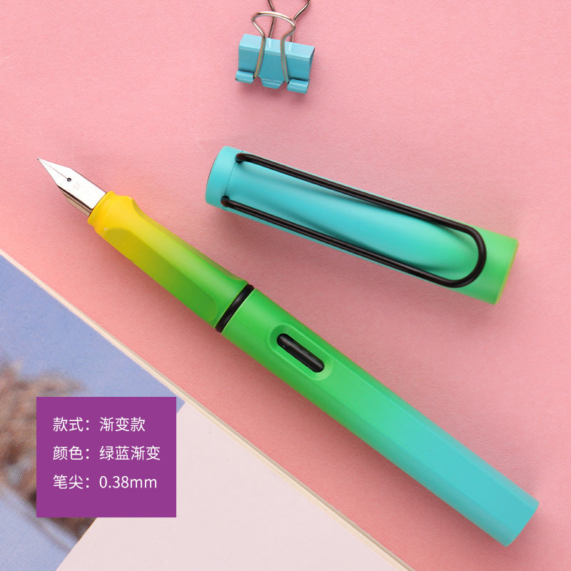 Zhengzi colorful gradient color fountain pen dual-purpose student pen can be exchanged for ink sac color gradient printable LOGO pen