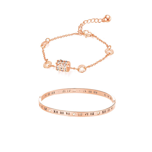 Rome small waist bracelet cross-border hot sale women's stainless steel fashion hot stacking bracelet does not fade bracelet
