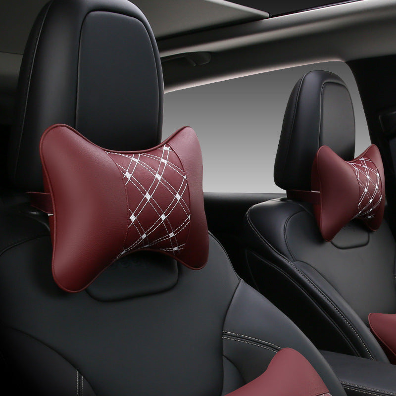Car neck pillow car interior products a pair of leather car small pillows bone pillows car supplies four seasons