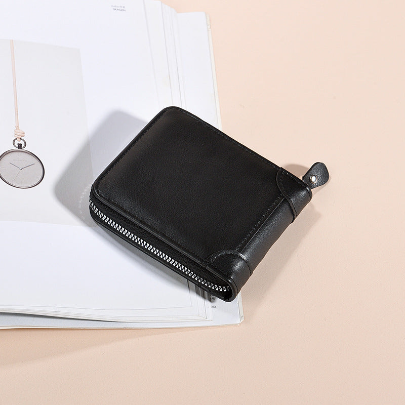 European and American business men's short wallet multi-functional classic fashion trend clip full material men's multi-card coin purse